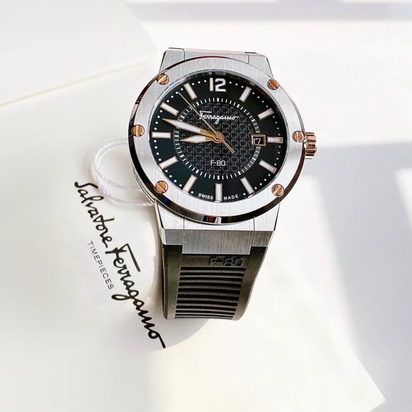 Salvadore Ferragamo F80 Mens Watch New With Box - Picture 1 of 9